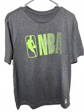 NBA Logo Heather Gray Neon Green Graphic T-Shirt Size Large